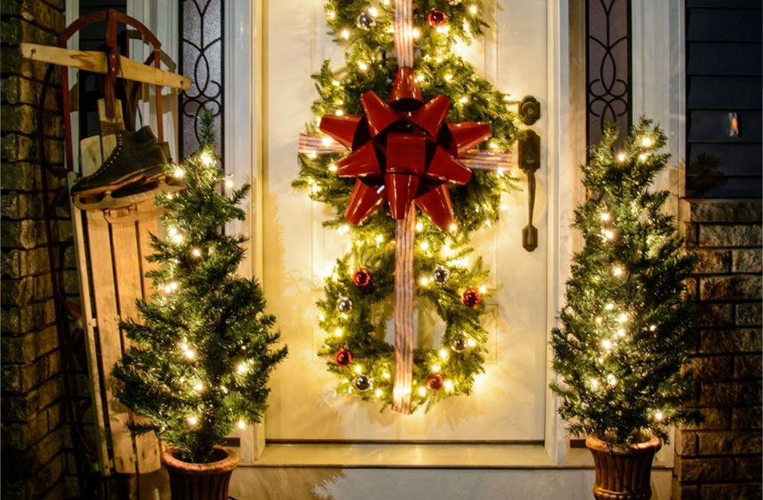 Decorate the entrance of house Decoración navideña para la entrada